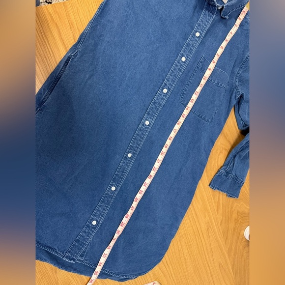 Everlane Denim Shirt Dress Blue Long Sleeve Button Down 100% Cotton Size 2 - Picture 7 of 8